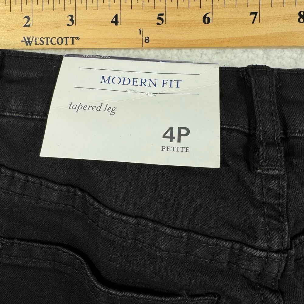 Christopher & Banks Petite Black Jeans Tapered Leg Embellished Modern‎ Fit 4P - Picture 6 of 10